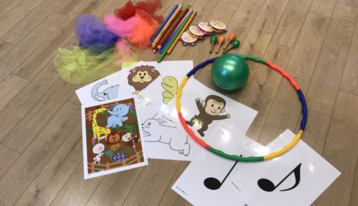 【体験レッスン】1歳の男の子、絵カードや楽器に興味津々で笑顔にっこり！